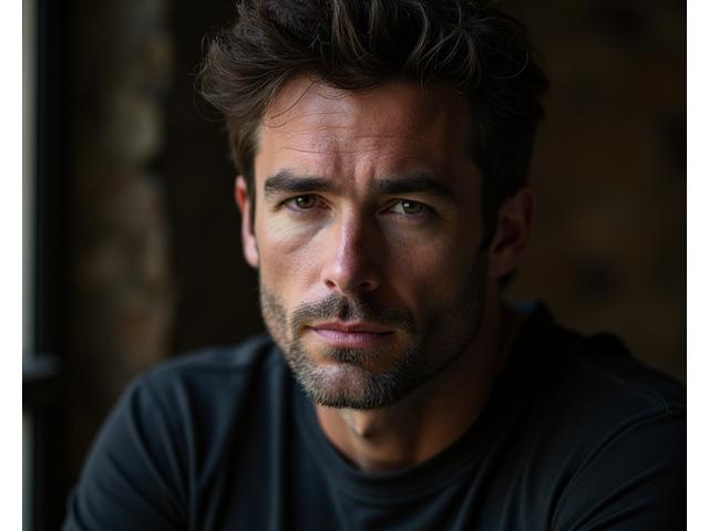 Portrait of renowned actor Marcus Thorne looking contemplative and distinguished.